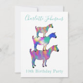 Kleurrijke geiten verkuilen dieren 10e verjaardag (Achterkant)