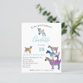 Kleurrijke Geitenvlees Boerderij Dier 10e Verjaard (Staand voorkant)