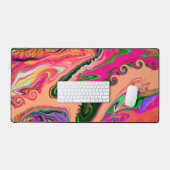 Kleurrijke Gek Abstract Speels Marmer Design Naam Bureaumat (Keyboard & Muis)