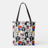Kleurrijke Gekke gezichten in de stijl van Picasso Tote Bag (Achterkant)