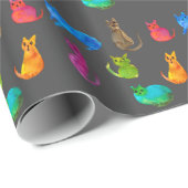 Kleurrijke gekke katten in de waterverf cadeaupapier (Rol Hoek)