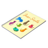 Kleurrijke gekke katten in de waterverf notitieboek (Linkerzijde)