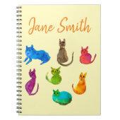 Kleurrijke gekke katten in de waterverf notitieboek (Voorkant)