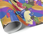 Kleurrijke gekke kruiige planaire wormen cadeaupapier (Rol Hoek)