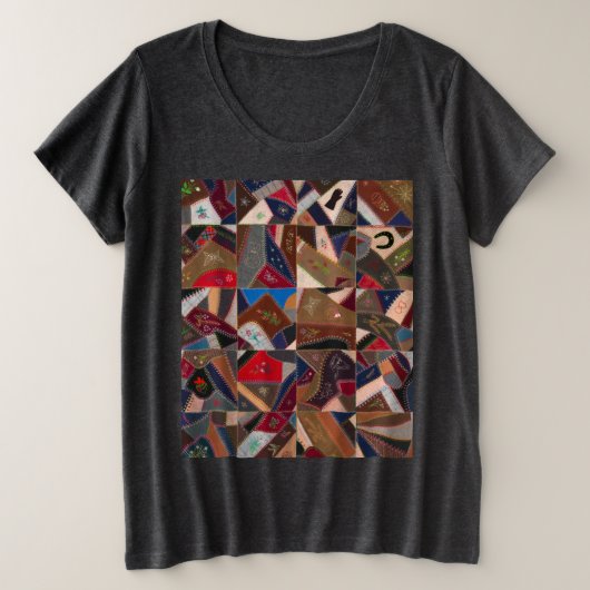 Kleurrijke gekke quilt grote maat t-shirt (Design voorkant)