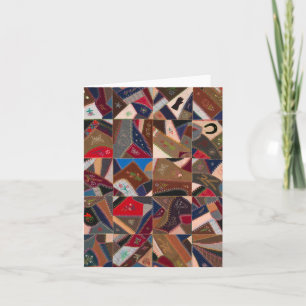 Kleurrijke gekke quilt notitiekaartje