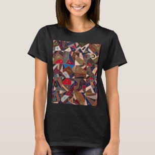 Kleurrijke gekke quilt t-shirt