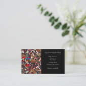 Kleurrijke gekke quilt visitekaartje (Staand voorkant)