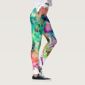 Kleurrijke, gekke, unieke schilderende regenboog leggings (Rechts)