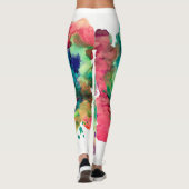 Kleurrijke, gekke, unieke schilderende regenboog leggings (Achterkant)