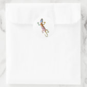 Kleurrijke gekko ronde sticker (Tas)
