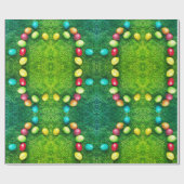 Kleurrijke gekleurde eieren in gras, grappige paas cadeaupapier (Vlak)