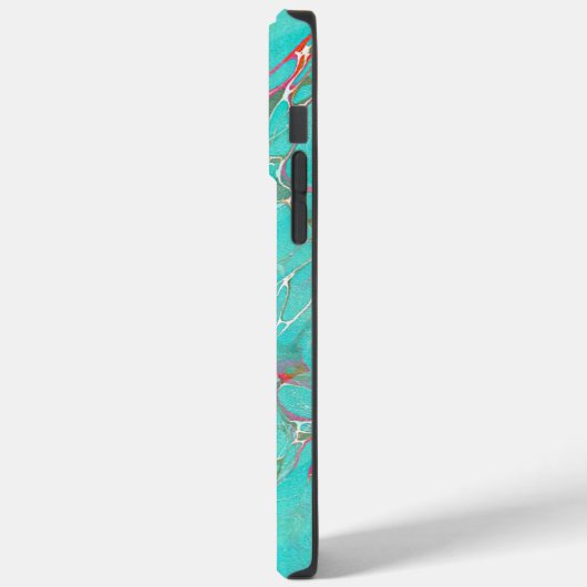 Kleurrijke gekleurde Faux Turquoise met monogram Case-Mate iPhone Case (Achterkant / Links)