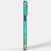 Kleurrijke gekleurde Faux Turquoise met monogram Case-Mate iPhone Case (Achterkant / Rechts)