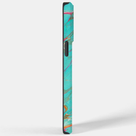 Kleurrijke gekleurde Faux Turquoise met monogram Case-Mate iPhone Case (Achterkant / Rechts)
