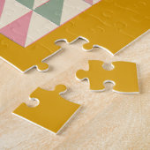 Kleurrijke, gekleurde geometrische vormen met rech legpuzzel (Zijkant)