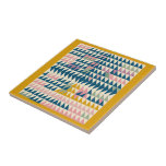 Kleurrijke, gekleurde geometrische vormen met rech tegeltje<br><div class="desc">Breng een vleugje geometrische charme naar uw ruimte met deze kleurrijke keramische tegel met een speels driehoekspatroon in pasteltinten, omlijst door een mosterdgele rand. Deze tegel is ideaal als decoratief accent voor een keukenbacksplash, badkamer of als een uniek onderzetter en voegt een eigentijdse uitstraling en esthetiek toe aan elke kamer....</div>