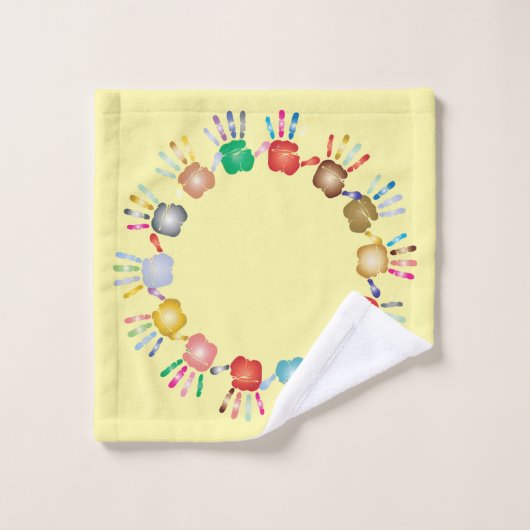 Kleurrijke, gekleurde handjes *Kleur * Bad Handdoek (Wasdoekje)