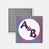 Kleurrijke gekleurde Initialen Magnet (Voorkant / Achterkant)