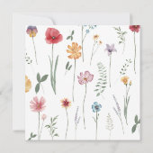 Kleurrijke gekleurde Waterverf Meadow Wilde bloem Save The Date (Achterkant)