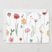 Kleurrijke gekleurde Waterverf Meadow Wilde bloem Save The Date (Achterkant)