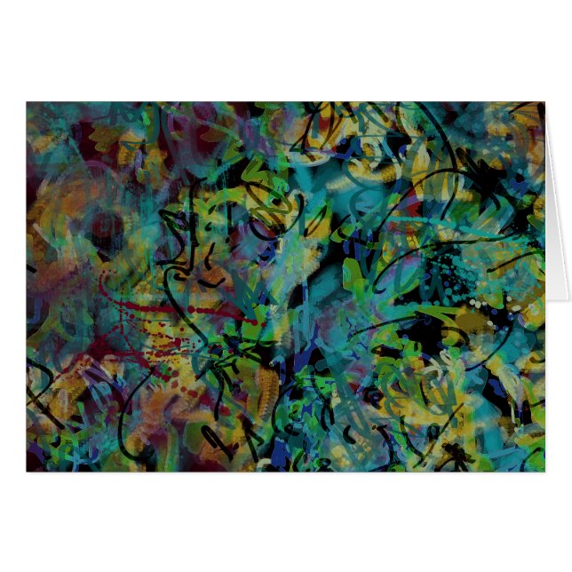 Kleurrijke gekrabbelde abstracte kunst (Voorkant Horizontaal)