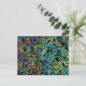 Kleurrijke gekrabbelde abstracte kunst briefkaart (Staand voorkant)