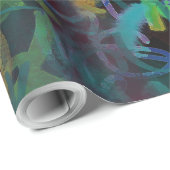 Kleurrijke gekrabbelde abstracte kunst cadeaupapier (Rol Hoek)