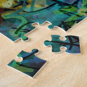 Kleurrijke gekrabbelde abstracte kunst legpuzzel (Zijkant)