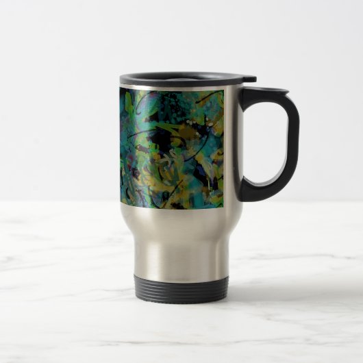 Kleurrijke gekrabbelde abstracte kunst reisbeker (Rechts)