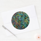 Kleurrijke gekrabbelde abstracte kunst ronde sticker (Envelop)