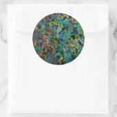 Kleurrijke gekrabbelde abstracte kunst ronde sticker (Tas)