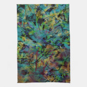 Kleurrijke gekrabbelde abstracte kunst theedoek (Verticaal)
