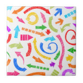 Kleurrijke gekrabbelde pijlen tegeltje (Voorkant)