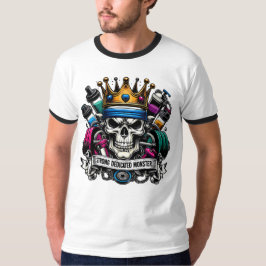 Kleurrijke Gekroonde Gym Monster Koning Fitness Ku T-shirt
