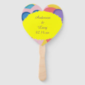 Kleurrijke gelaagde harten gepersonaliseerde hand  handwaaier (Achterkant)