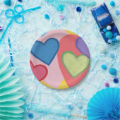 Kleurrijke gelaagde harten papieren borden papieren bordje (Feest)