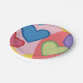 Kleurrijke gelaagde harten papieren borden papieren bordje (Gekanteld)