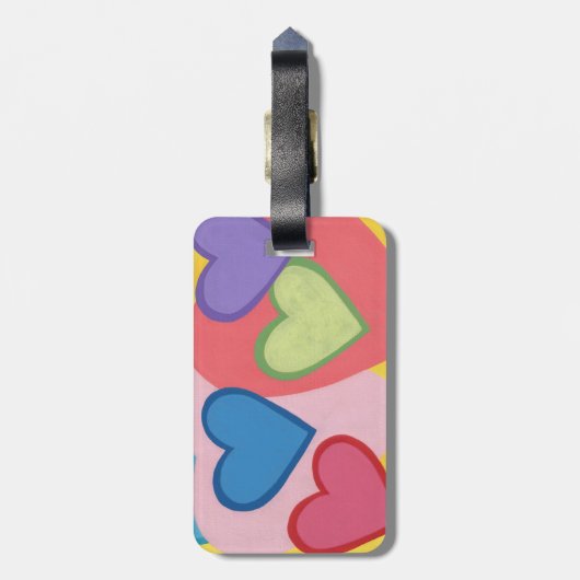 Kleurrijke gelaagde harten persoonlijke Bagagelabe Bagagelabel (Achterkant verticaal)
