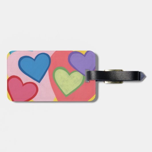 Kleurrijke gelaagde harten persoonlijke Bagagelabe Bagagelabel (Achterkant horizontaal)