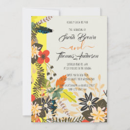 KLEURRIJKE GELE BOHO FLORAL KAART