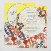 KLEURRIJKE GELE BOHO FLORAL KAART (Voorkant / Achterkant)