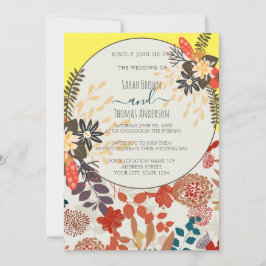 KLEURRIJKE GELE BOHO FLORAL KAART