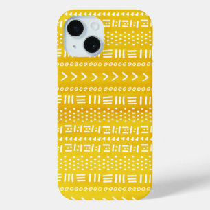 Kleurrijke gele Boho strepen patroon iPhone 15 Case