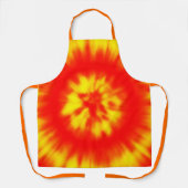 Kleurrijke gele Crimson Tie Dye Pattern Grill BBQ Schort (Voorkant)