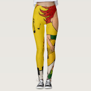 kleurrijke gele live muziek leggings