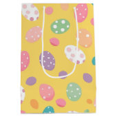 Kleurrijke gele paasei partij medium cadeauzakje (Achterkant)