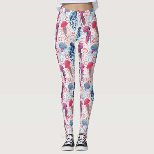 Kleurrijke gelei vissen leggings (Voorkant)