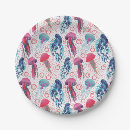 Kleurrijke gelei vissen papieren bordje