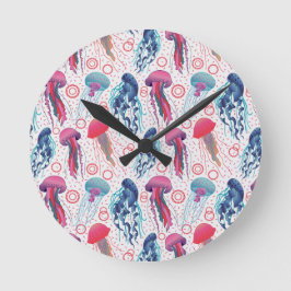 Kleurrijke gelei vissen ronde klok